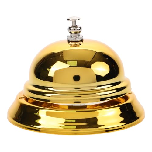 Angoily Goldene Rufglocke – 3, 35 Zoll Goldene Serviceglocke für Den Schreibtisch zum Anrufen Des Kundendienstes für Restaurant, Hotelzimmer, Küche, Dinnerparty Und Spiele von Angoily