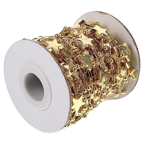 Angoily Goldene Sternperlen Schnur für DIY Schmuck Basteln Multifunktionale Sternförmige Perlenkette Kreative Kleidung Sternbeads für Festliche Partydekorationen und Handgefertigte von Angoily