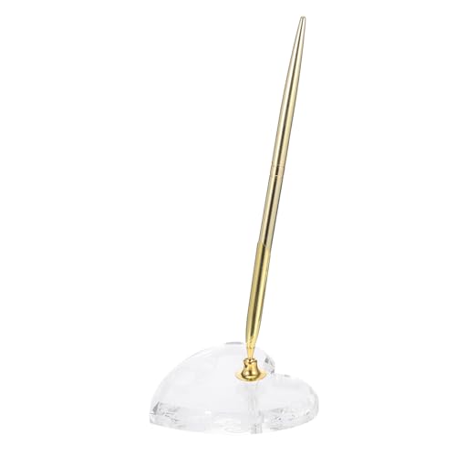 Angoily Goldfarbener Kugelschreiber mit Acryl-halter Herzform Stabiler Metall-gästestift für Hochzeit Empfang Kreative Signierpen für Gästebuch Brautparty Jubiläum und Büro Angoily Goldfarbener Kugelschreiber mit Acryl-halter Herzform Stabiler Metall-gästestift für Hochzeit Empfang Kreative Signierpen für Gästebuch Brautparty Jubiläum und Büro von Angoily
