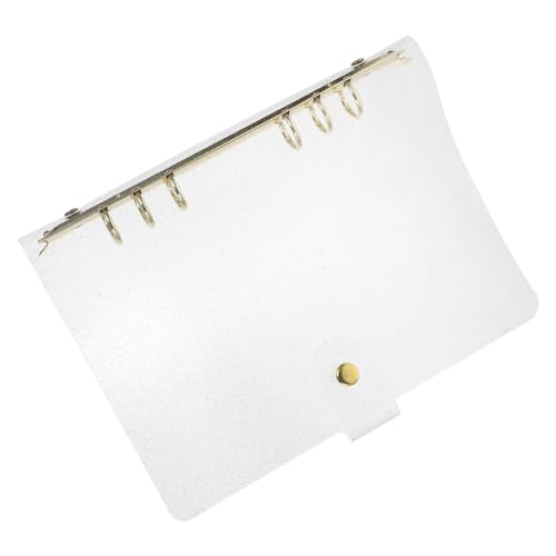 Angoily Goldfarbener PVC Notizbuch Umschlag Transparenter Langlebiger Ringbuch Schutzhülle Leichte Tragbare Diary Cover für Büro Schule und Reisen von Angoily