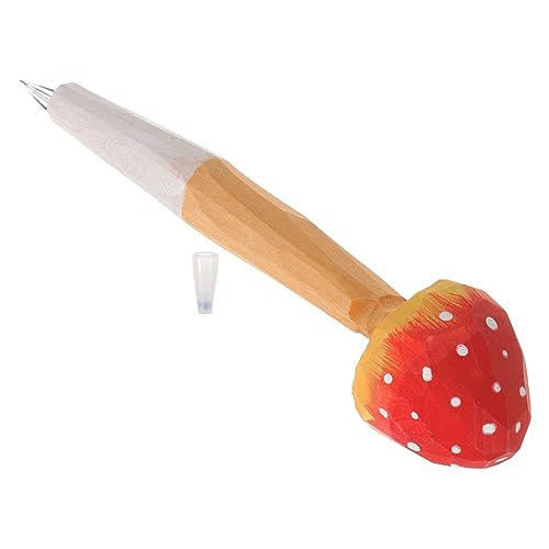 Angoily Gravurstift aus Holz einzigartiger Stift pilzförmige Stifte Studenten Stift Kugelschreiber schreiben Pilz Zeug Gastgeschenke für Pilze lustige stifte für Ballpunktstifte von Angoily