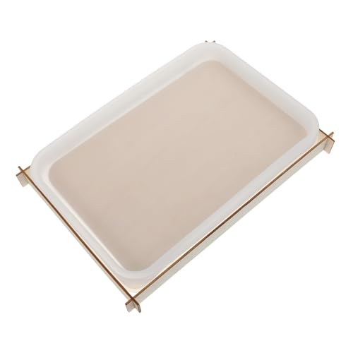 Angoily Große Silikonplatte Gießform mit Holzständer Vielseitige DIY Epoxidharz Form für Schmuckkästen Dekorative Tabletts und Aufbewahrungsboxen Langlebig Leicht zu Reinigen Mehrfach von Angoily