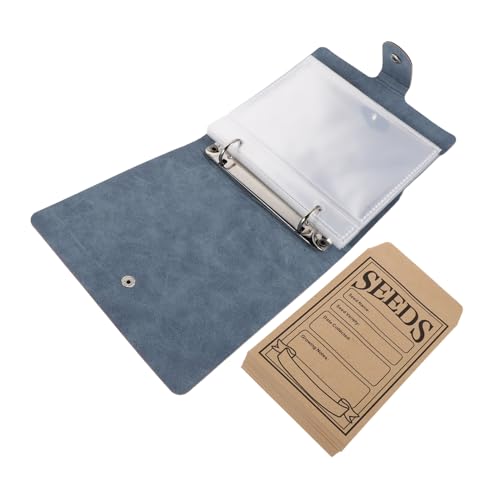Angoily Großer Samenaufbewahrungsordner mit Transparenten Taschen und Wiederverschließbaren Umschlägen Pu-leder Samenpaket-organizer für Garten Gemüse und Pflanzen Blau Angoily Großer Samenaufbewahrungsordner mit Transparenten Taschen und Wiederverschließbaren Umschlägen Pu-leder Samenpaket-organizer für Garten Gemüse und Pflanzen Blau von Angoily