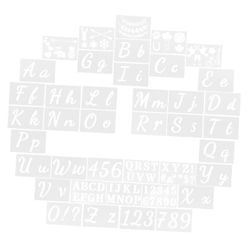 Angoily Großes Teiliges Alphabet Schablonen aus Langlebigem Pet Kunststoff Wiederverwendbare Buchstaben und Zahlenschablonen für Wandmalerei DIY Kunstprojekte Geeignet für Holz Wände Angoily Großes Teiliges Alphabet Schablonen aus Langlebigem Pet Kunststoff Wiederverwendbare Buchstaben und Zahlenschablonen für Wandmalerei DIY Kunstprojekte Geeignet für Holz Wände von Angoily