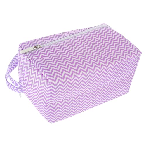 Angoily Häkeltasche Organizer für Garne Aufbewahrungstasche mit Reißverschluss Elegant und Langlebig für Häkeln und Stricken Kleine Projekte Gestreift Handlich und Praktisch von Angoily