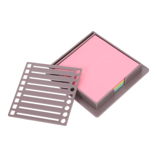 Angoily Haftnotizhalter mit Schablone Kompakter Notizblockspender für Schreibtisch Selbstklebender Farben für Büro und Zuhause von Angoily