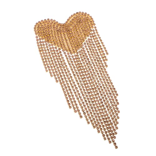 Angoily Handgefertigte Herz Perlen Applikation Patches mit Strass und Goldener Kette Schulterabzeichen zum Aufnähen für Hochzeiten Partys Bühnenauftritte Diy Modeverzierung Angoily Handgefertigte Herz Perlen Applikation Patches mit Strass und Goldener Kette Schulterabzeichen zum Aufnähen für Hochzeiten Partys Bühnenauftritte Diy Modeverzierung von Angoily