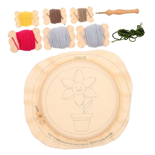 Angoily Handmade Stickerei Diy Materialset Punch Needle Kit für Anfänger Stickrahmen und Buntem Garn für Blumenmuster zur Dekoration im Wohnzimmer Angoily Handmade Stickerei Diy Materialset Punch Needle Kit für Anfänger Stickrahmen und Buntem Garn für Blumenmuster zur Dekoration im Wohnzimmer von Angoily