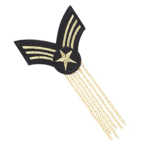 Angoily Herren Epaulette mit Quasten Mehrlagig Langlebige Schulterklappe aus Eisen und Stoff Modisches Abzeichen für Kostüm Party Schuluniform Einfach zu Befestigen und Abzunehmen von Angoily