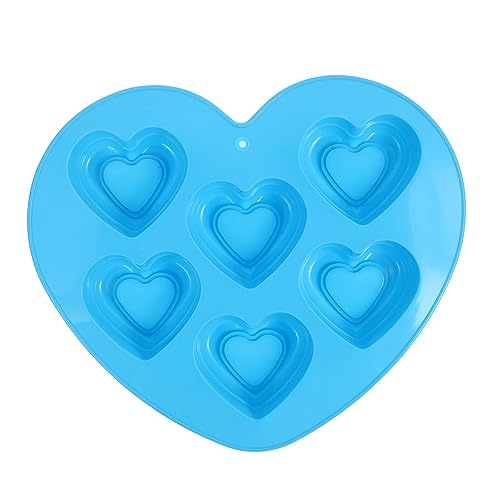 Angoily Herzförmige Silikon Backform Kavitäten Antihaft Kuchenform für Diy Seifenherstellung und Pudding Langlebig Leicht zu Reinigen für Backprojekte von Angoily