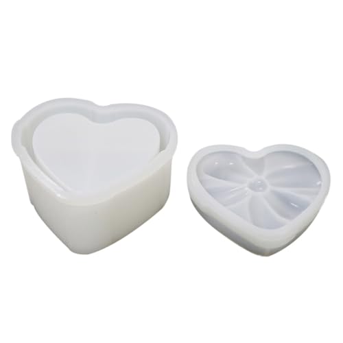 Angoily Herzförmige Silikon DIY Gießform mit Schleifendekor Flexible Bastelform für Harzornamente Kleine Aufbewahrungsbox zum Selbermachen für Kreative Schmuck und Dekorationselemente Angoily Herzförmige Silikon DIY Gießform mit Schleifendekor Flexible Bastelform für Harzornamente Kleine Aufbewahrungsbox zum Selbermachen für Kreative Schmuck und Dekorationselemente von Angoily