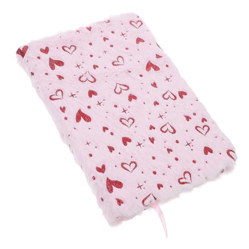 Angoily Herzförmiges Plüsch Notizbuch für Valentinstag Multifunktionales Tagebuch mit Liebevollem Design für Notizen und Weich und Langlebig Rosa Farbton von Angoily