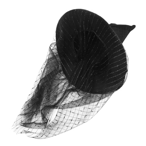 Angoily Hexenhut -requisiten Hexenkostüm Hexenhüte Masse Damen Zaubererhut Frauen Halloween Cosplay Hut Party Halloween-mini-hexenhüte Zerzaust Spitz Stoff Black von Angoily