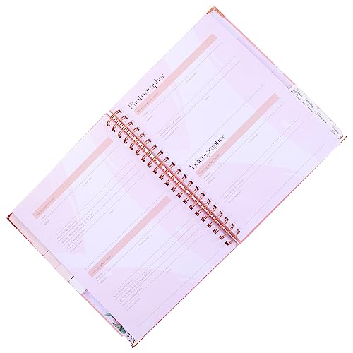 Angoily Hochzeitsplaner Notizbuch mit Spiralbindung Dekoratives Brautgedächtnis Notizbuch für Verlobung und Hochzeit Hochzeitsorganizer für To Do Listen und Erinnerungen von Angoily