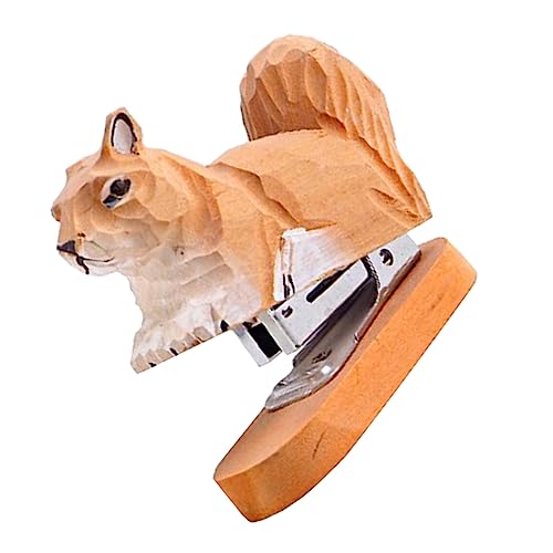 Angoily Holz Heftgerät Kreative Holzskulptur für Büro Schule und Zuhause Lustiges und Tier Accessoire Robust und Langlebig für Erwachsene von Angoily