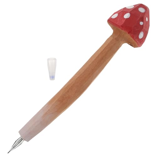 Angoily Holz Kugelschreiber Pilzdesign Kreativer Lustiger Schreibstift für Studenten Komfortabler Glatter Holzstift als Schul und Bürobedarf Geschenkidee von Angoily