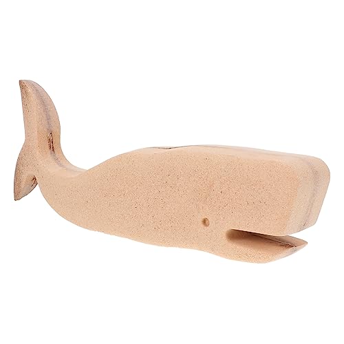 Angoily Holzfigur Wal Diy zum Bemalen Handbemalte Holzrohling Deko für Naturbelassene Holzskulptur Kreatives Bastelset für Wohnraum und Kinderzimmer Khaki von Angoily