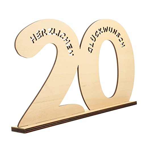 Angoily Holznummer Dekoration aus Natürlichem Holz mit Glatten Kanten Kreative Tischnummer für Geburtstagsfeier Langlebiges Diy Party Mittelstück Handwerklich Verarbeitet Vielseitig von Angoily