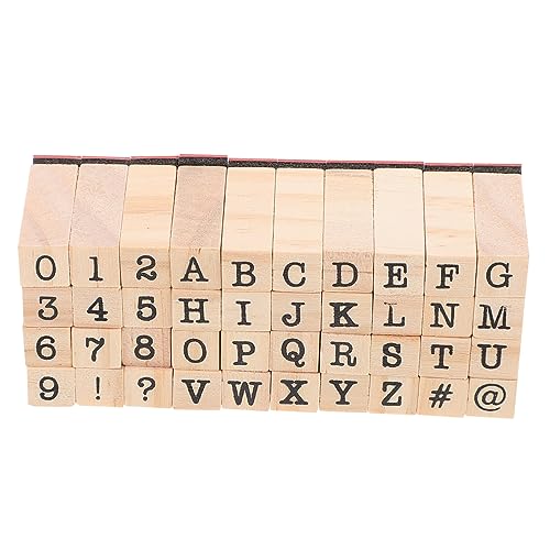 Angoily Holzstempel Set Teilig Zahlen Buchstaben Stempel Diy Mehrzweck Holz Siegel mit Aufbewahrungsbox für Scrapbooking Tagebuch Kunsthandwerk Dekoration von Angoily