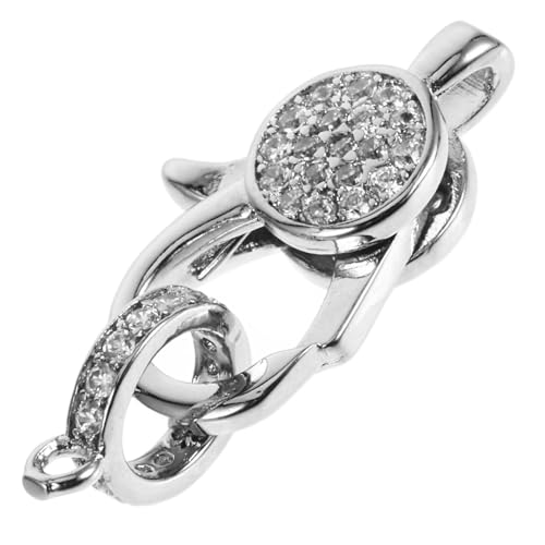 Angoily Hummerschnalle schmuck Karabinerverschluss aus Metall Endverbinder für Armband -Halskette Verbindungsklammern Schnalle Halskette Verschluss Metallverschlüsse Strasssteine Silber von Angoily