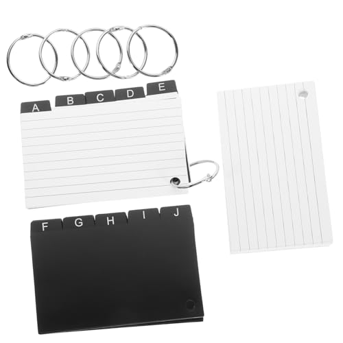 Angoily Indexkarten Set mit Ringen Liniert Karteikarten für Vokabeln Notizen und Tägliche Planung für Schule Büro und Reisen A Z Beschriftete Notizkarten von Angoily