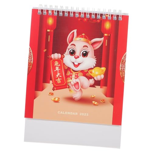 Angoily Jahr Des Hasenkalenders Ornament Tischkalender Zeitplanungskalender Großer Tischkalender Mit Löchern 2023 Tischkalender Monate Dicker Monatskalender Chinesisches von Angoily