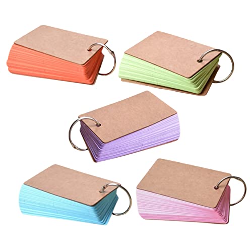 Angoily Karteikarten mit Ringen Farbige Leere Notizkarten Blau Hellgrün Orange Rosa Praktische Tragbare Memo Pads für Notizen Lernen und Organisation von Angoily