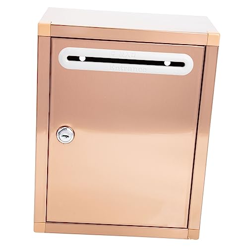 Angoily Kasten Briefkasten Aus Edelstahl Hängend Modern Drinnen Geschäft Groß Montiert Bürobedarf Vorschlagsfall Golden von Angoily