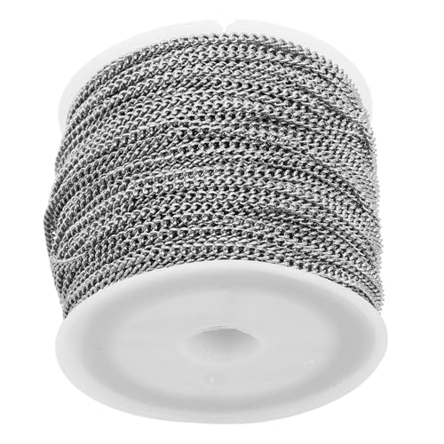 Angoily Kettenzubehör Schmuck Kugelkette Aus Edelstahl Panzerkette Aus Edelstahl Perlenkette Kettenmasse Ungeschweißtes Kettenglied Ketten Für Anhänger Kabelkette Silver Rostfreier Stahl von Angoily