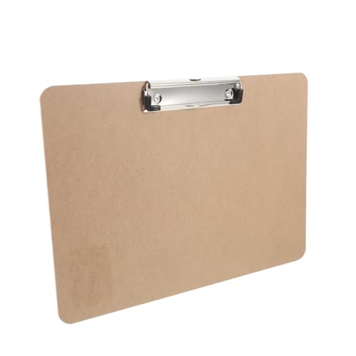 Angoily Klemmbrett Schreibbrett aus Hochdichtem Hartfaser mit Flacher Einstellbarer Klemme für Zeichnen und Skizzieren im Querformat Robustes Clipboard für Büro und Schule von Angoily
