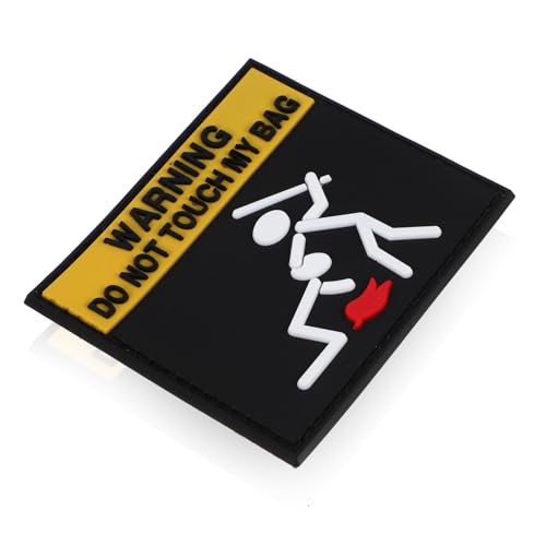 Angoily Klett Abzeichen Rucksäcke Applikation Rucksack-patches Nicht Berühren Nähen Auf Patch Erwachsene Patches Für Rucksäcke Klebrig Stickerei Vorsicht Patch Warnung von Angoily
