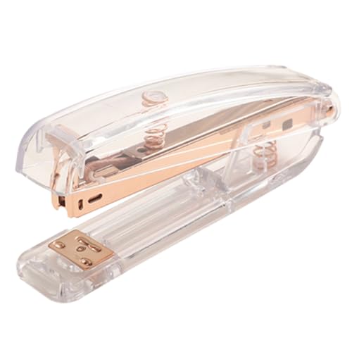Angoily Kreativer Transparenter Buchbindegerät Hefter Rosegold Tragbar für Schule Büro Home Desktop Zubehör von Angoily
