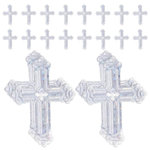 Angoily Kreuz Konfetti Tischdekoration für Taufe und Kommunion Bunte Metallic-Folie Langlebig Leicht zu Reinigen Festliche Religiöse Streudeko für Hochzeiten und Feiern von Angoily