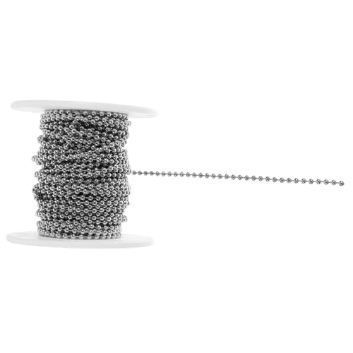 Angoily Kugelkette Durchmesser Metall Perlenkette für DIY Schmuckherstellung Verstellbar und Rostfrei für Schlüsselanhänger und Anhänger Zubehör von Angoily
