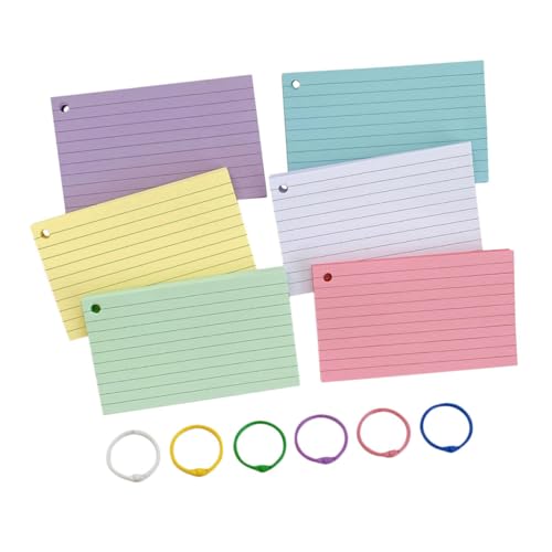 Angoily Linierte Karteikarten Farben Notizkarten mit Metallringen Kompakte für Büro Schule und Lernen Abreißbare Notizblätter für Einfache Organisation und Mitschriften Angoily Linierte Karteikarten Farben Notizkarten mit Metallringen Kompakte für Büro Schule und Lernen Abreißbare Notizblätter für Einfache Organisation und Mitschriften von Angoily