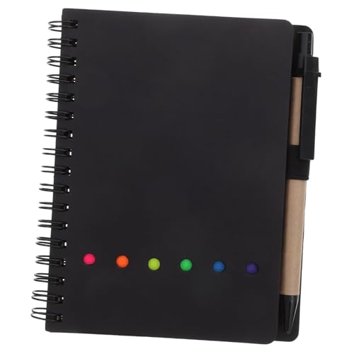 Angoily Liniertes Spiralnotizbuch mit Stifthalter und Farbigen Index Tabs Notizblock mit Haftnotizen Praktisches Kraftpapier Cover Vielseitig für Schule Büro und Planungen Schwarz Angoily Liniertes Spiralnotizbuch mit Stifthalter und Farbigen Index Tabs Notizblock mit Haftnotizen Praktisches Kraftpapier Cover Vielseitig für Schule Büro und Planungen Schwarz von Angoily