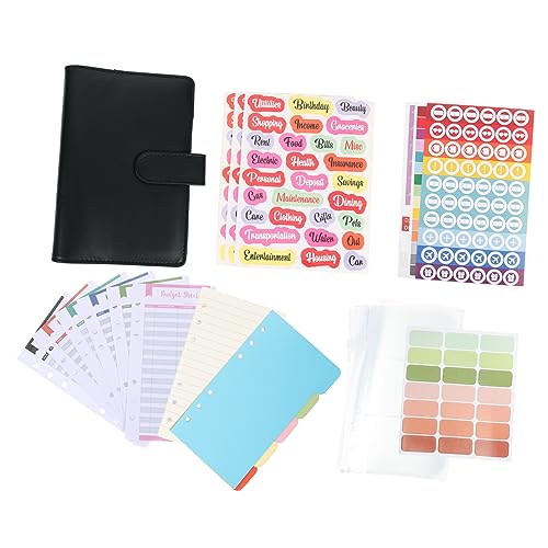 Angoily Macaron Budgetplaner Ringbuch Schwarz Kreatives Langlebiges Haushaltsbuch für Geldorganisation Sparen Finanzplanung Vielseitiger Budget Organizer für Quittungen und Karten von Angoily