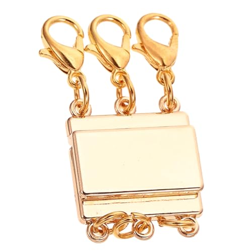Angoily Magnetschnalle Mit Drei Ringen Geschichtet Halskette Silber Verschlüsse Schmuck Verschluss Schmuckverbindungsschnallen Verschluss Für Schmuck Schmuckverschlusshaken Kupfer Golden von Angoily