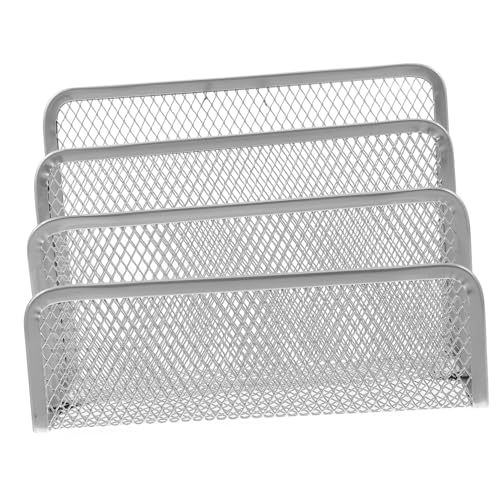 Angoily Metall Schreibtisch Organizer mit Fächern Stapelbarer Briefablage und Buchstütze Silberner Desktop Organizer für Büro Home Office und Wohnräume Einfache Aufbewahrung und Angoily Metall Schreibtisch Organizer mit Fächern Stapelbarer Briefablage und Buchstütze Silberner Desktop Organizer für Büro Home Office und Wohnräume Einfache Aufbewahrung und von Angoily