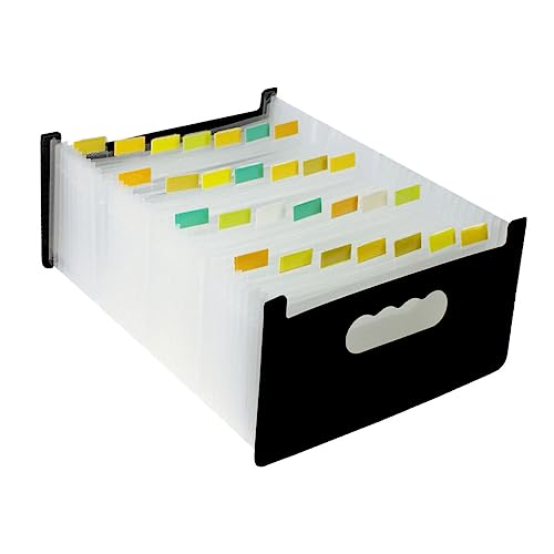 Angoily Mini-Akkordeontasche Dokumentordner-Organizer Konzertina Akkordeon Papier-Organizer-Ordner aktenkoffer aktentaschen mappen Dokumentinhaber Akkordeondateiorganisator Plastik Black von Angoily
