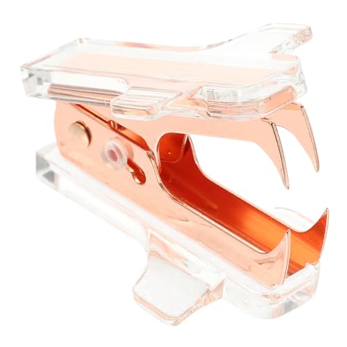 Angoily Mini Heftklammerentferner Tragbares Werkzeug für Büro und Zuhause Mühelosen Entfernen von Heftklammern Komfortabel mit Hand zu Bedienen Roségoldene Farbe von Angoily