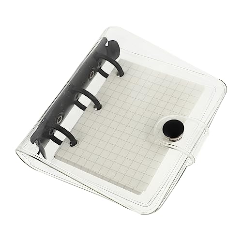 Angoily Mini Notizbuch aus PVC Transparentes Ringbuch mit Karopapier und Durchsichtigen Hüllen für Notizen Organisation und Kreative Projekte von Angoily
