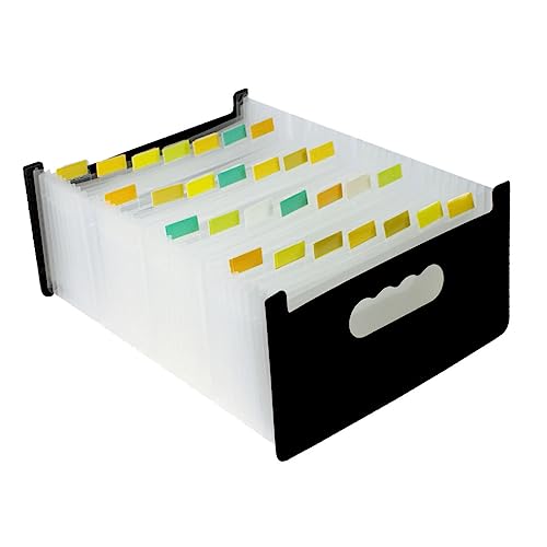 Angoily Multi Layer Akkordeon Datei Organizer Tragbarer Kunststoffbeleg Ordner für Büro Schule und Zuhause Fächer Vielseitig Einsetzbar von Angoily