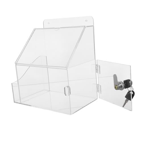 Angoily Multifunktionale Abstimmungsbox Visitenkartenetui Spendenboxen für Fundraising - -Inhaber Tombolaboxen für Tickets -Losbehälter Acryl Transparent von Angoily