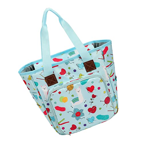 Angoily Multifunktionale Oxford Aufbewahrungstasche für Wolle Langlebige Stricktasche mit Reißverschluss für Heim Büro und Reisen Große Kapazität zur Aufbewahrung von Strick und von Angoily