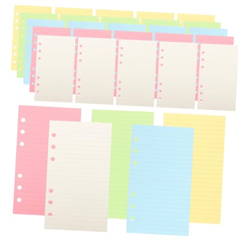 Angoily Nachfüllpapier für Notizbuch Buntes Glattes Fach für Ringordner Schreiben Zeichnen und Notizen Einfach zu Verwenden Lagern von Angoily