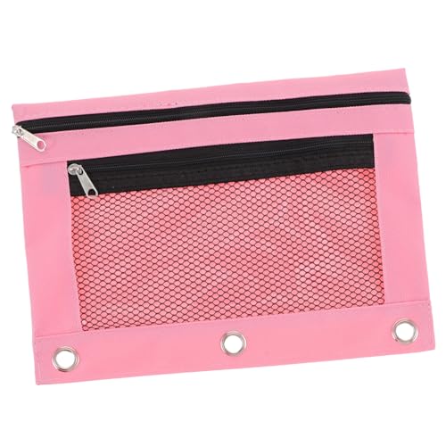 Angoily Netzbeutel Federmäppchen für Stifte Bindemittel Beige Slot oxford federmäppchen Oxford Stiftetasche reißverschluss Aktentasche aus Stoff Blinder Dokumententasche Oxford-Stoff Rosa von Angoily