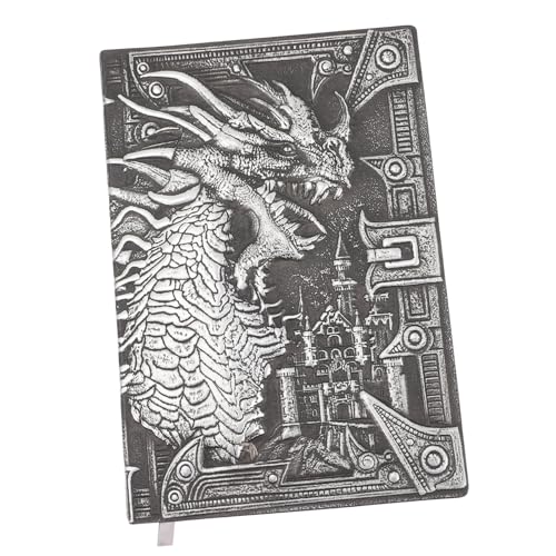 Angoily Notizbuch mit Geprägtem Drachenmotiv Vintage Notepad für Kreative Scrapbooks und Notizen für Schüler Tagebuch für Mädchen im Alter von Jahren Silberne Metalloberfläche Angoily Notizbuch mit Geprägtem Drachenmotiv Vintage Notepad für Kreative Scrapbooks und Notizen für Schüler Tagebuch für Mädchen im Alter von Jahren Silberne Metalloberfläche von Angoily