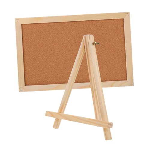 Angoily Notiztafel mit Holzrahmen kleine Pinnwand Planke Desktop-Korktafel mit Ständer wandverkleidung wand polsterung staffelei Memoboard aus Kork Pinnwand aus Kork Kiefernholz Chocolate von Angoily