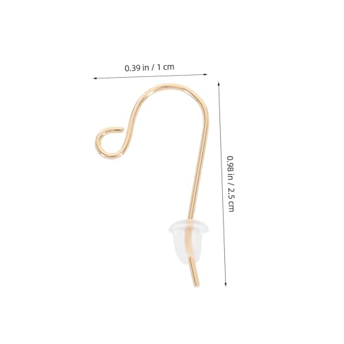 Angoily Ohrhaken V-form mit Ohrstoppern Ergonomisch Geformte Schmuckherstellung Zubehör Komfortable Metall Ohrhaken für Ohrringe Selber Machen und Basteln Hautfreundlich von Angoily